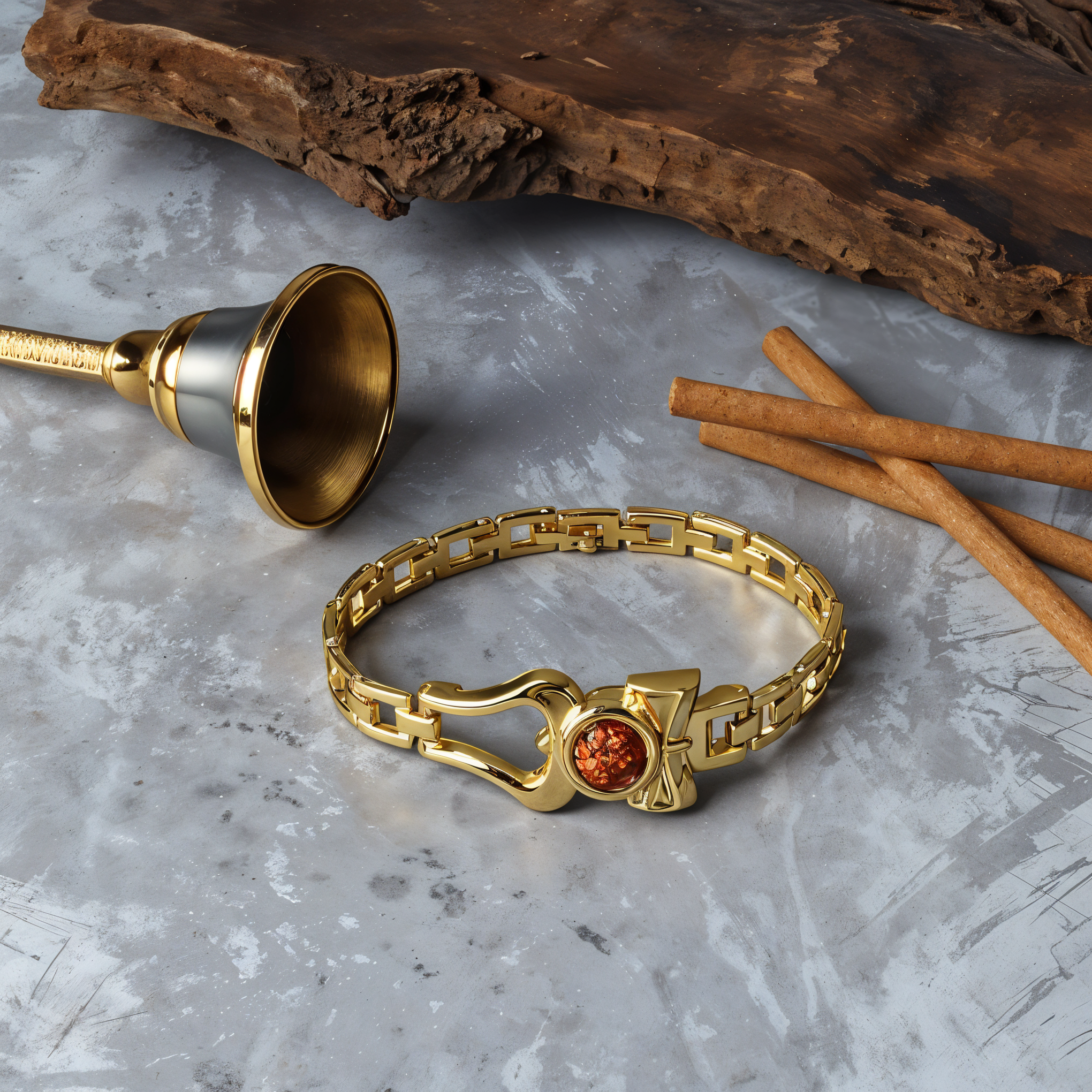 Brass Beads Gold-plated Bracelet For Mens